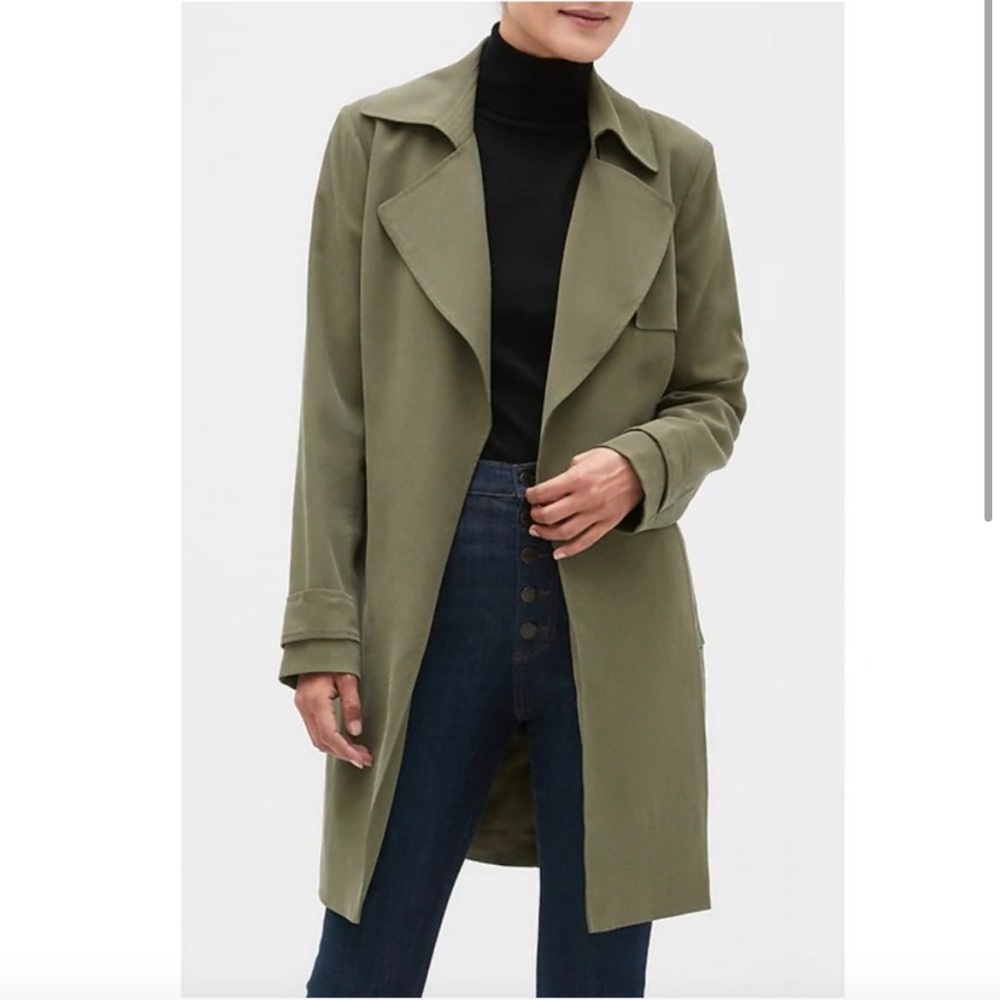NWT Banana Republic olive green trench coat